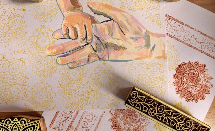 From the organiser's page for Traces of Connection: natural dye and block print