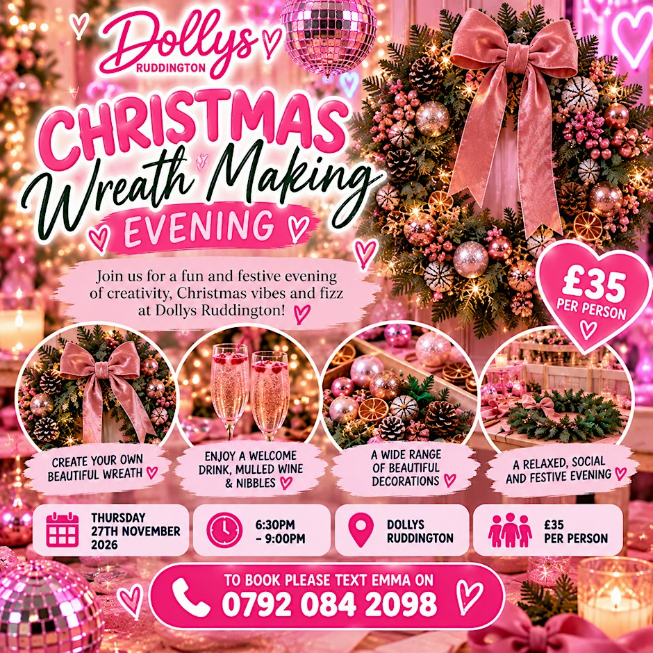From the organiser's page for Grown up girls Christmas wreath making
